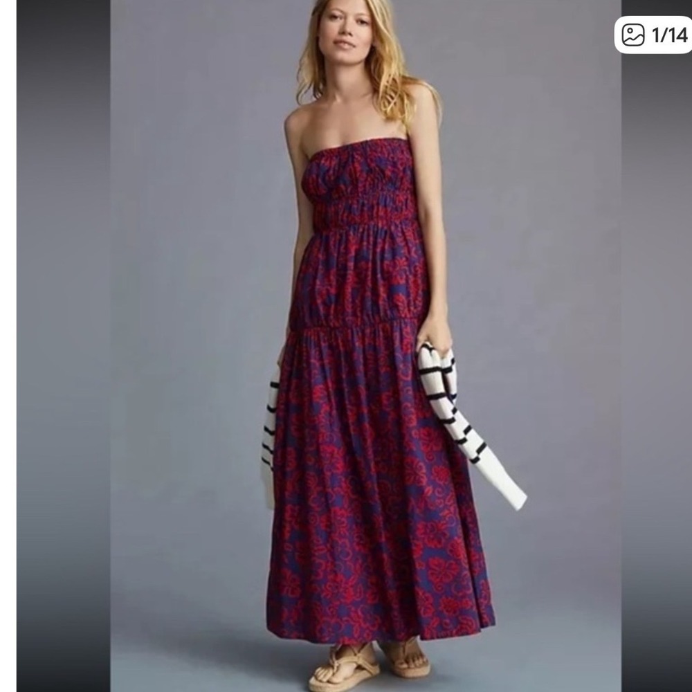 NWT Anthropologie Sundry‎ Aloha Floral Strapless Maxi Dress Size 2 | Medium
